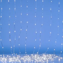 Светодиодная новогодняя гирлянда ЭРА ENIN-200WD занавес водопад холодный белый 3*2 м 200 LED IP20 | Гирлянды