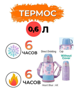 Термос Zojirushi с двумя крышками SP-JB06-AK 0,6 л (сиреневый)