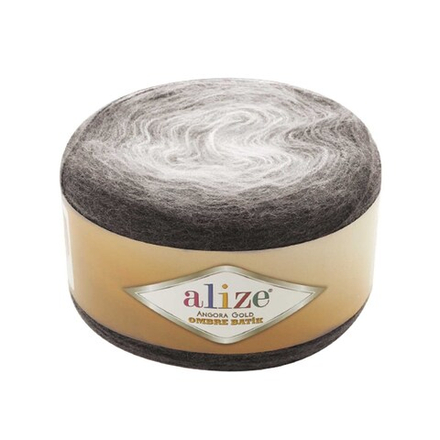 Ангора голд омбре батик (Angora gold ombre batik) пряжа Alize 20% шерсть 80%акрил 4х150г/825м 7267 серый