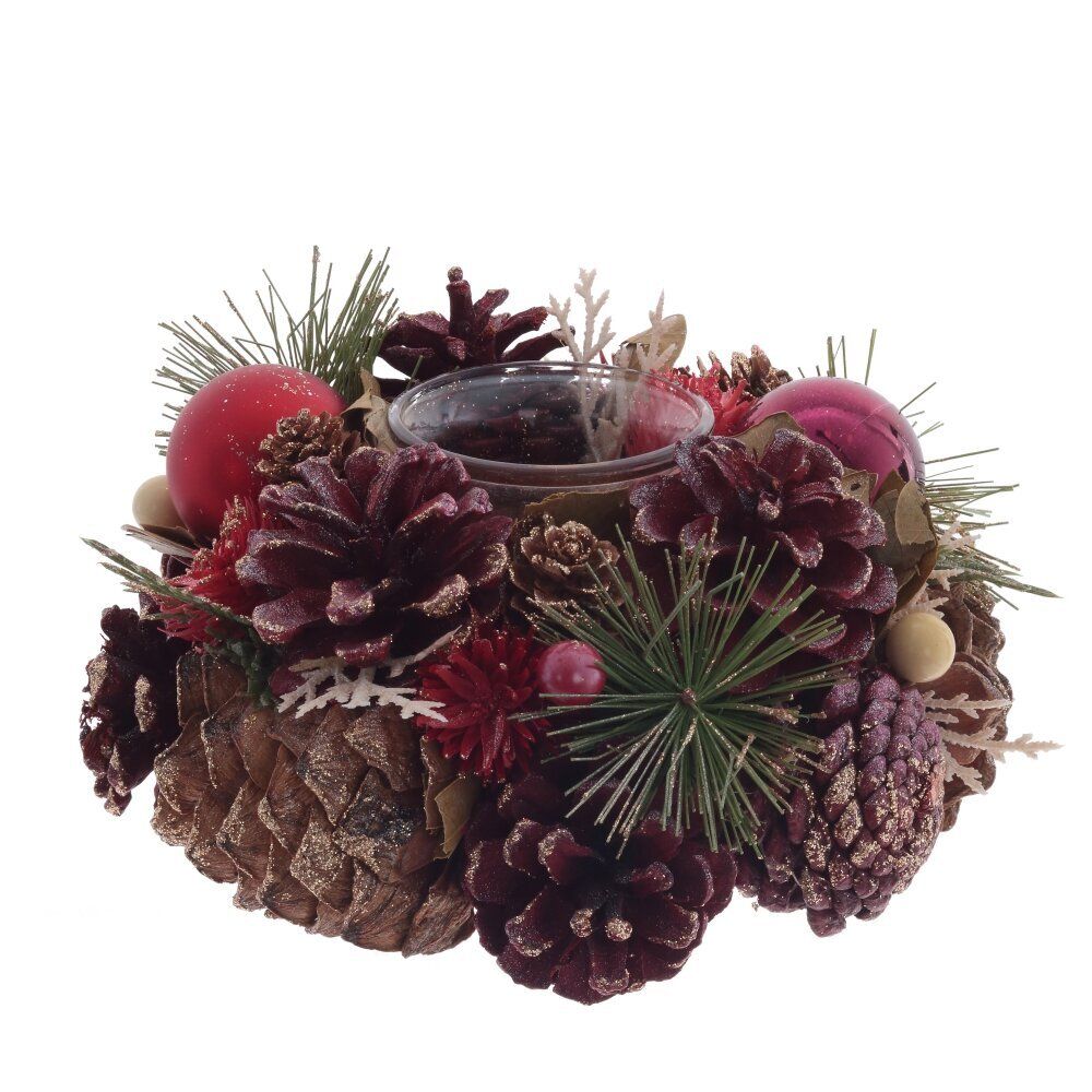 GAEM Подсвечник "Новогодняя композиция", L17 W17 H9 см