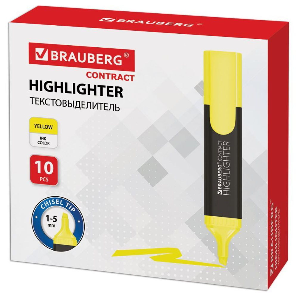 Текстовыделитель BRAUBERG "Contract", ЗЕЛЕНЫЙ, линия 1-5 мм, 150390