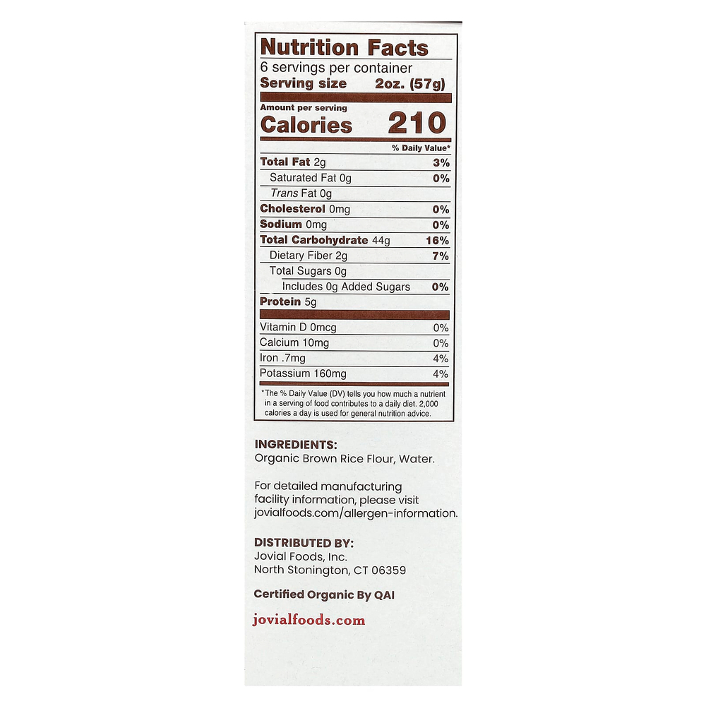 Jovial, Органическая паста из коричневого риса, казеречче, 340 г (12 унций)