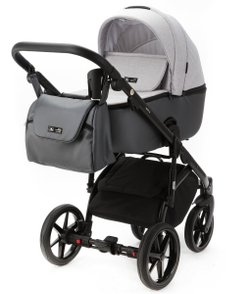 Детская коляска Adamex Nola 2 в 1 N-PS146 (СВ.СЕР. + СЕР. ПЕРЛ. КОЖА)