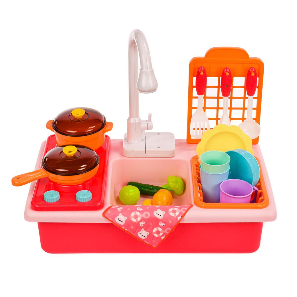 Набор "Кухня Girl's club" на бат. в ком.: набор аксессуаров 30 пред. вода, 40,5*15*24,8см, коробка