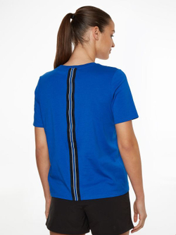 Женская теннисная футболка Tommy Hilfiger Regular Tape Tee - небесный