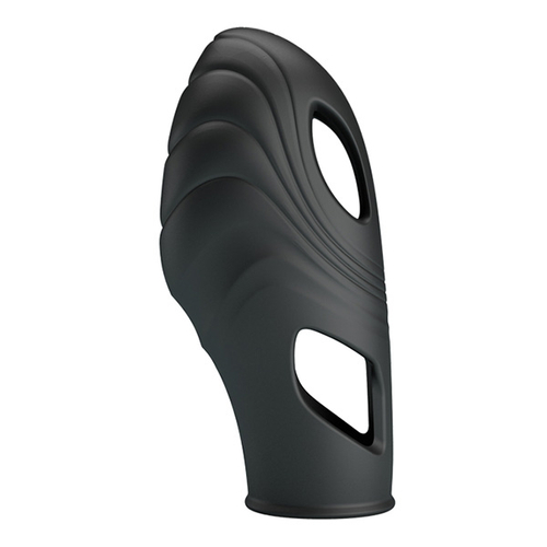 Рельефная вибронасадка 7,8см на палец Pretty Love Lich Finger Vibrator Black BI-014752