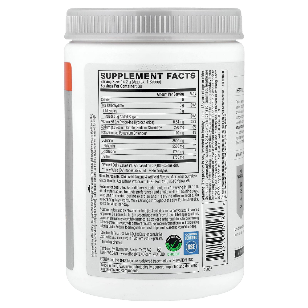 XTEND, 7 г BCAA, итальянский красный апельсин, 426 г (15 унций)