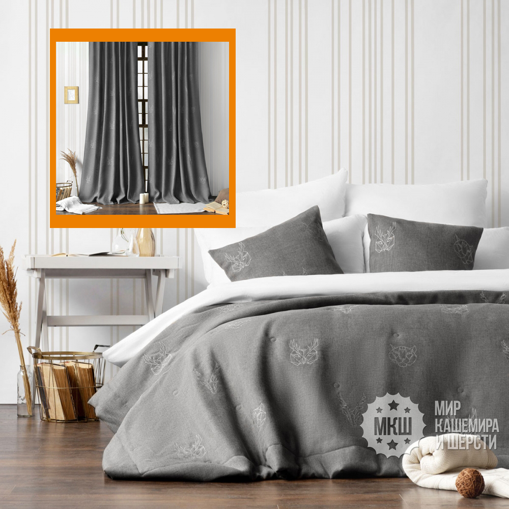 Набор текстиля для спальни ЛУККА (арт. BL10-292-03)  - серый