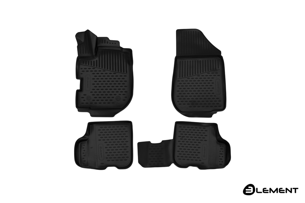 Коврики 3D в салон для RENAULT Sandero Stepway (II) 2013-2018 (с ручкой для дистанционного открытия лючка бензобака), хэтчбек, 4 шт. (полиуретан)  AFM3D4151210K