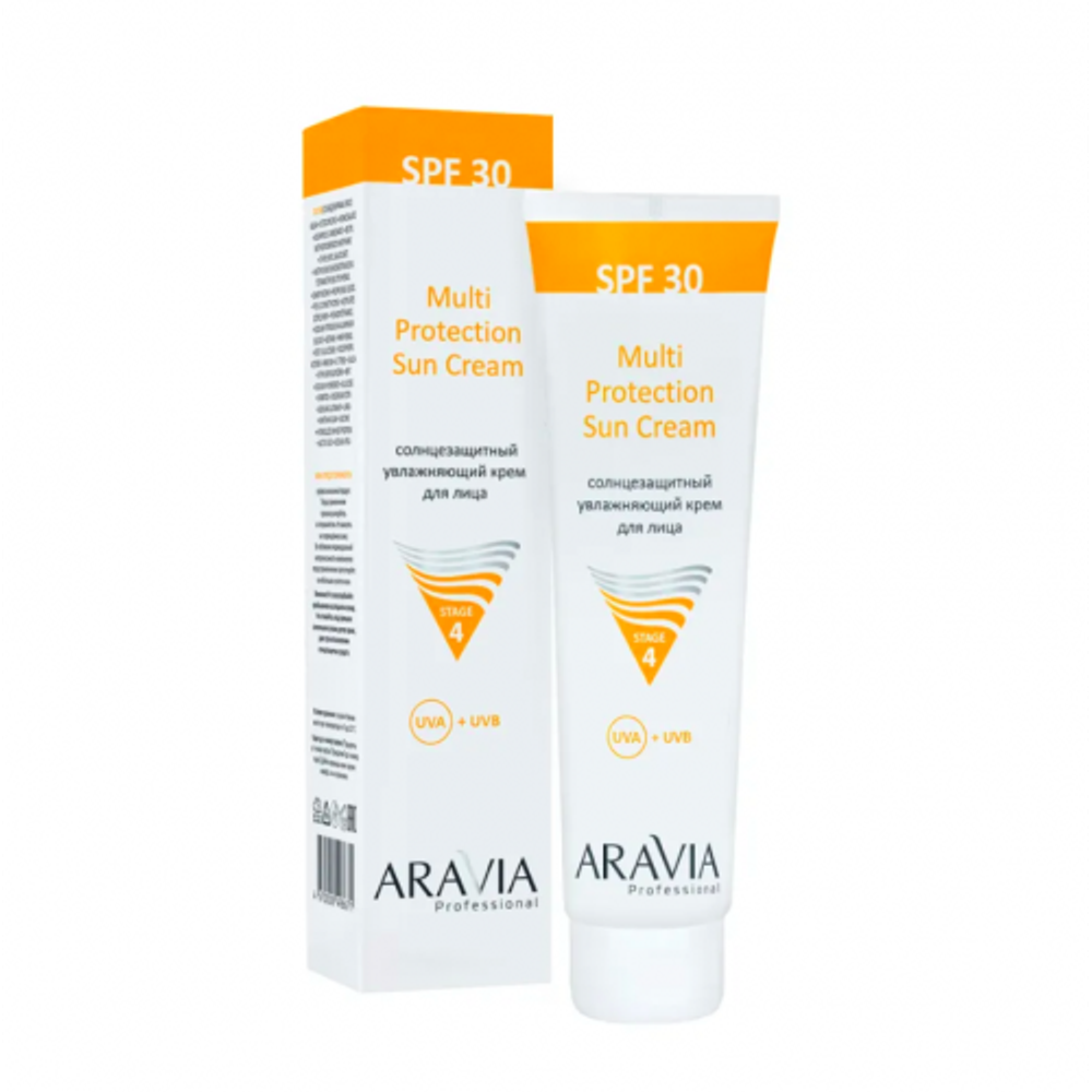 Солнцезащитный увлажняющий крем для лица «Multi Protection Sun Cream SPF 30», Aravia, 100 мл.