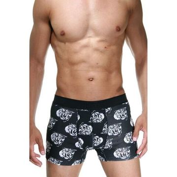 Набор мужских трусов боксеров 3в1 (черные с принтом, светло-серые, черные) DARKZONE DZN9005