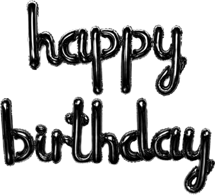 Набор шаров растяжка "Happy Birthday" (17''/43 см) Чёрный, 1 шт. в уп.