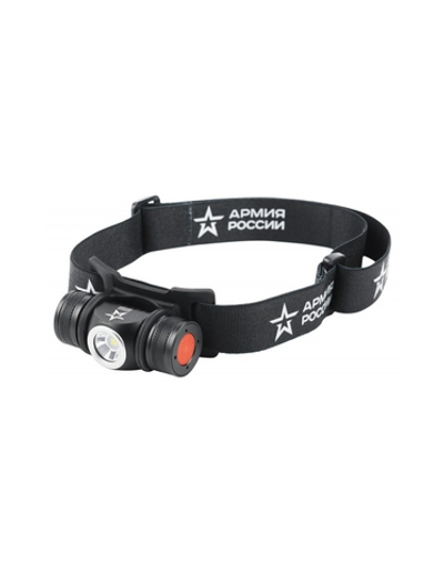 ЭРА Б0052317 Фонарь налобный светодиодный АРМИЯ РОССИИ GA-502 аккумуляторный, 5B, 5 режимов, черный, на магните, micro-USB