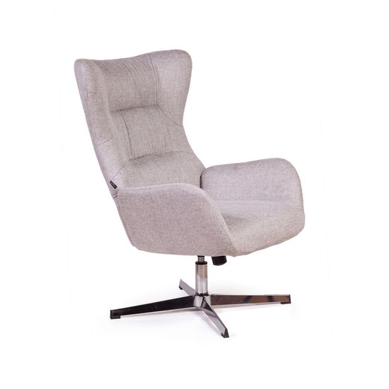 Кресло качалка с вращением и оттоманкой ANDREA цвет серый