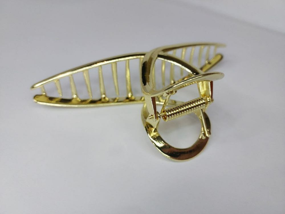 Заколка краб для волос. Заколка подходит для длинных и густых волос Петля. Усиленная. Цвет золото