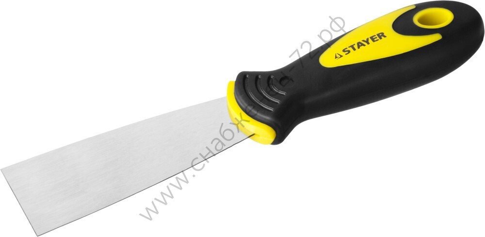 STAYER MaxFlat 40 мм, профилированное полотно двухкомпонентная ручка, нержавеющий, Шпатель, MASTER (10041-04)