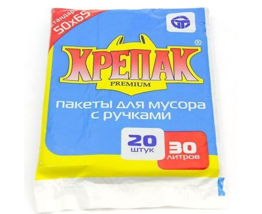 Крепак Мешки для мусора 30 л, 11мкм, 20 шт