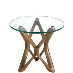 Журнальный столик Angel Cerda 2127 из закаленного стекла и ореха