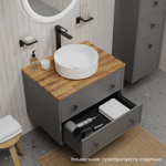 Тумба подвесная IDDIS Torr, со столешницей, 70 см, темно-серый, TOR70DBi95K