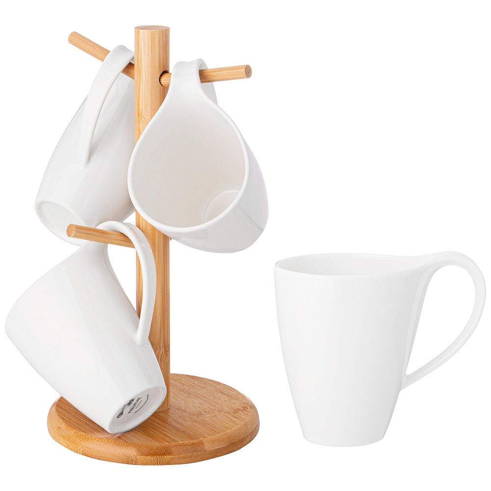 НАБОР КРУЖЕК LEFARD "NATIVE" НА ДЕР. ПОДСТАВКЕ 4 ШТ. 13*8,5*10,5 СМ 380 МЛ (КОР=12НАБ.)