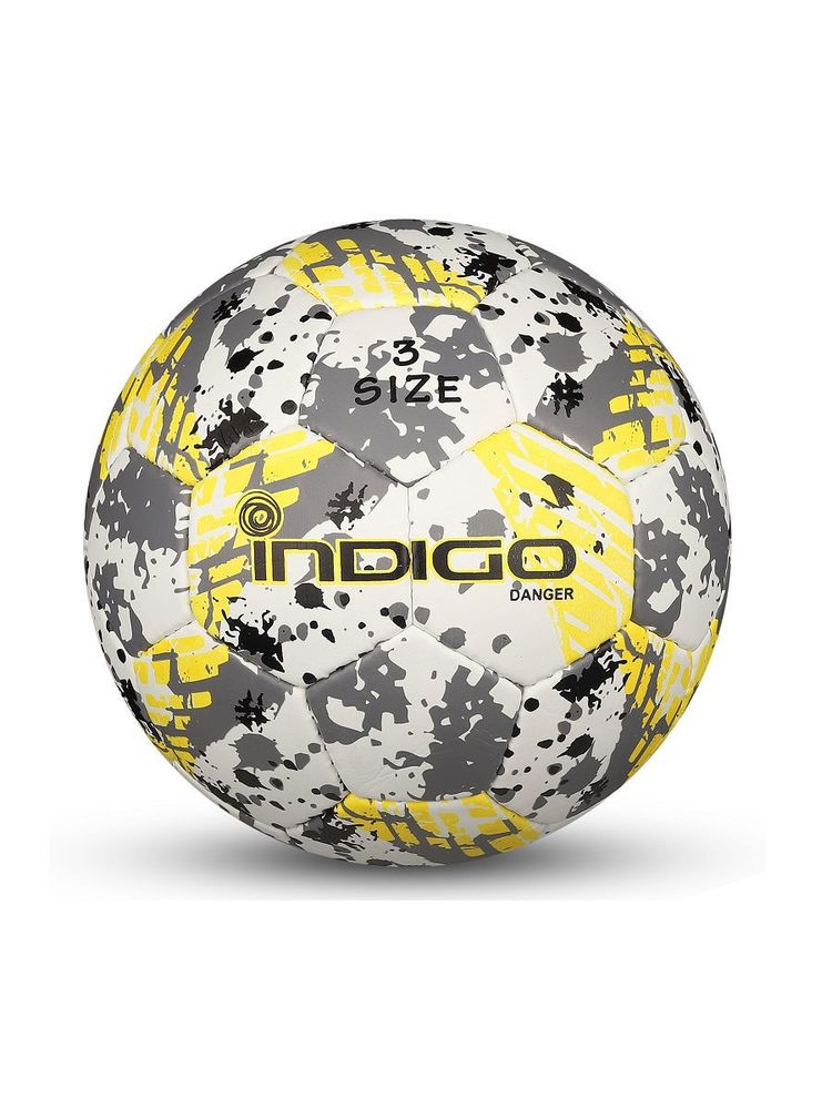 Мяч футбольный №3 INDIGO DANGER Юниор тренировочный, PU 1.2мм, вес 320-340г