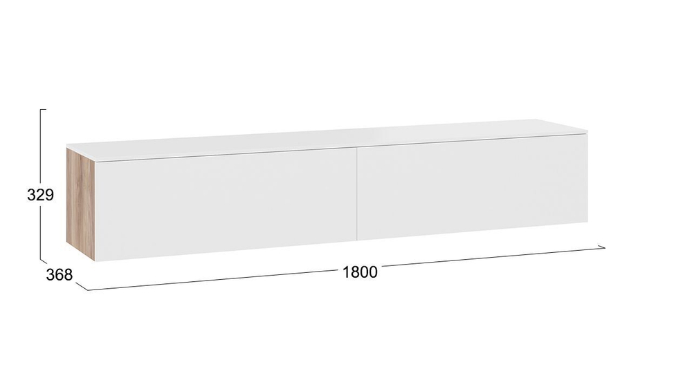 Тумба под телевизор подвесная Яблоня Беллуно/Белый софт 180х37х33 см