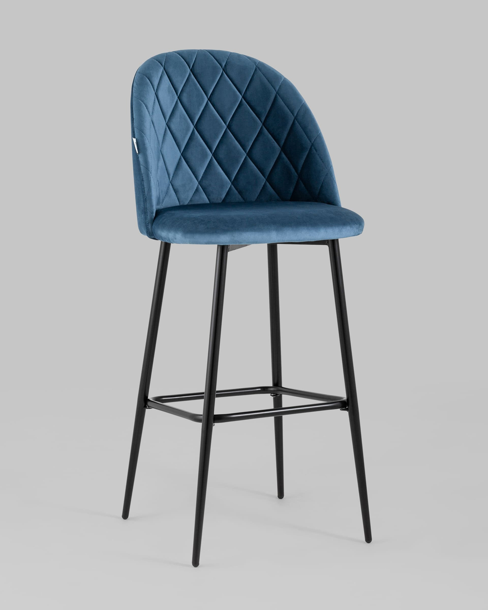 Стул барный Марсель велюр пыльно-синий