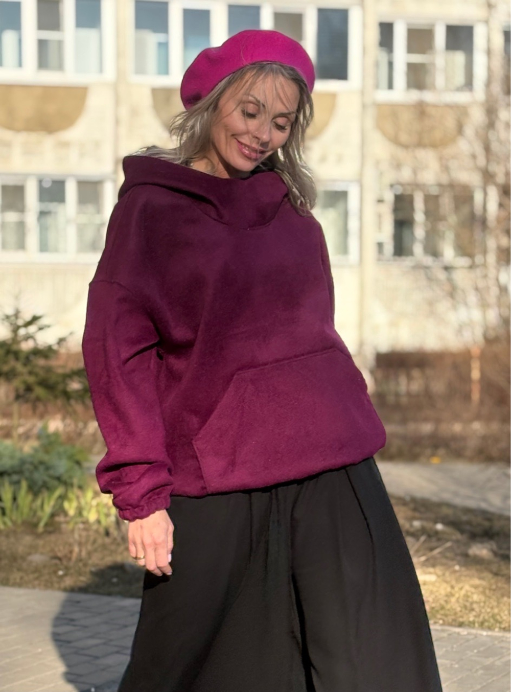 Худи -пальто /фиалка