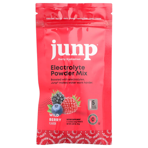 JUNP Hydration, электролитная порошковая смесь, со вкусом лесных ягод, 5 пакетиков по 3,8 г (0,13 унции)