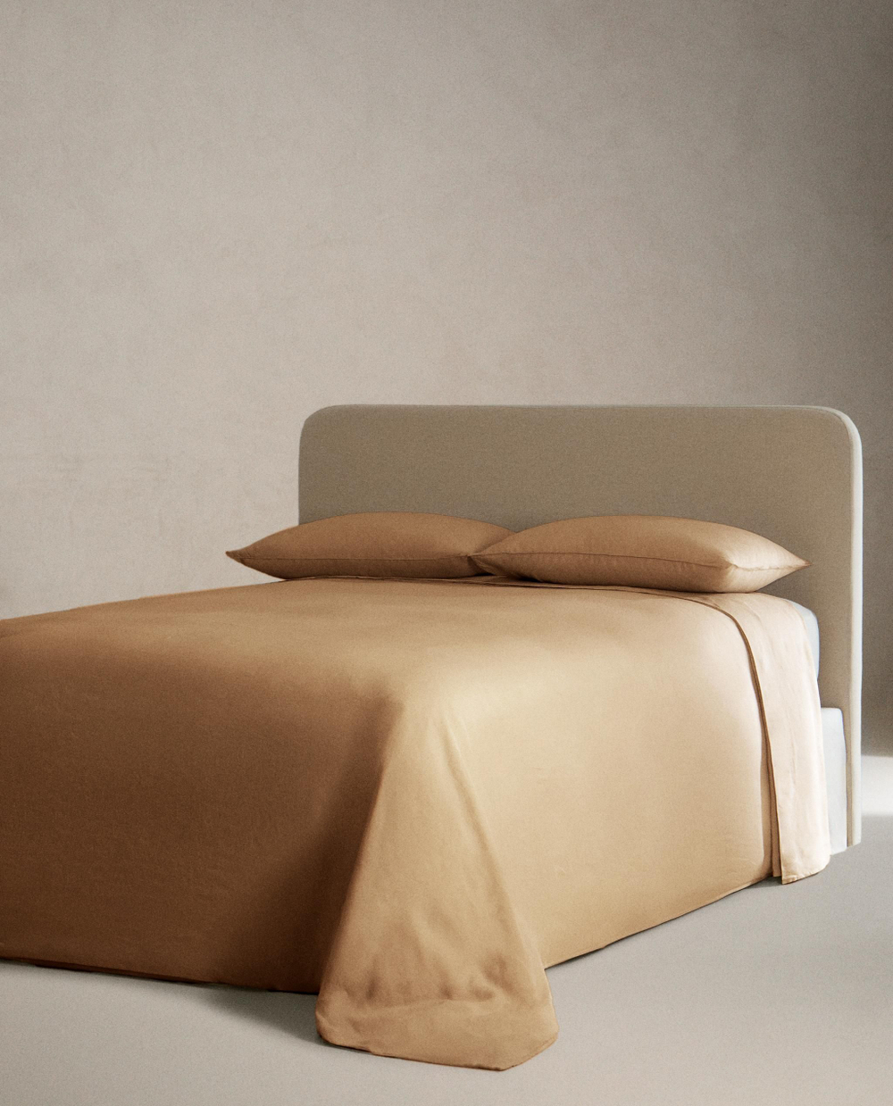 Zara Home - Простыня брюки из постиранного льна, высота 30 см (140 г / м2), бежевый, 90х200х30 см