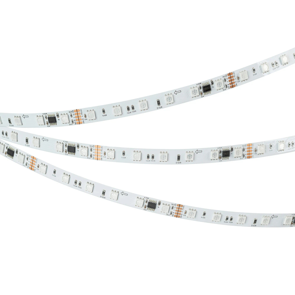 Светодиодная лента DMX-B60-10mm 24V RGB-PX6 (14 W/m, IP20, 5060, 5m) (Arlight, -) 039183
