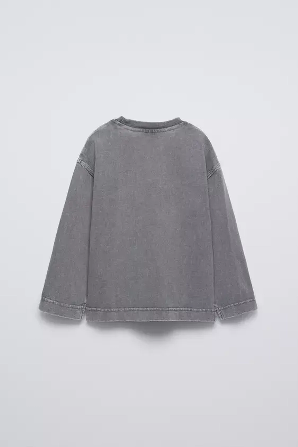 ZARA ФУТБОЛКА ИЗ ТКАНИ С ЭФФЕКТОМ ПОТЕРТОСТИ, АНТРАЦИТОВО-СЕРЫЙ