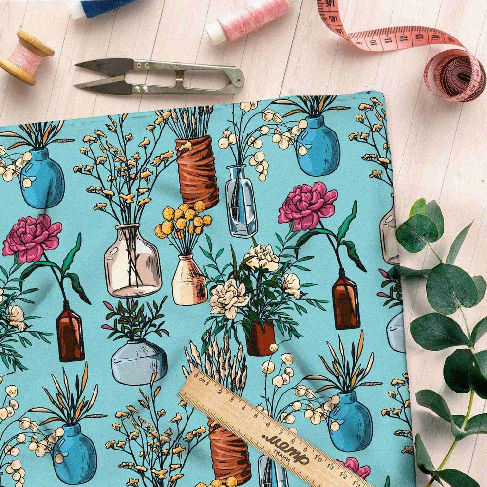 Ткань флис сухоцветы в бутылочке