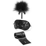 Эротический набор Instruments of Pleasure с пуховкой (Цвет: черный)