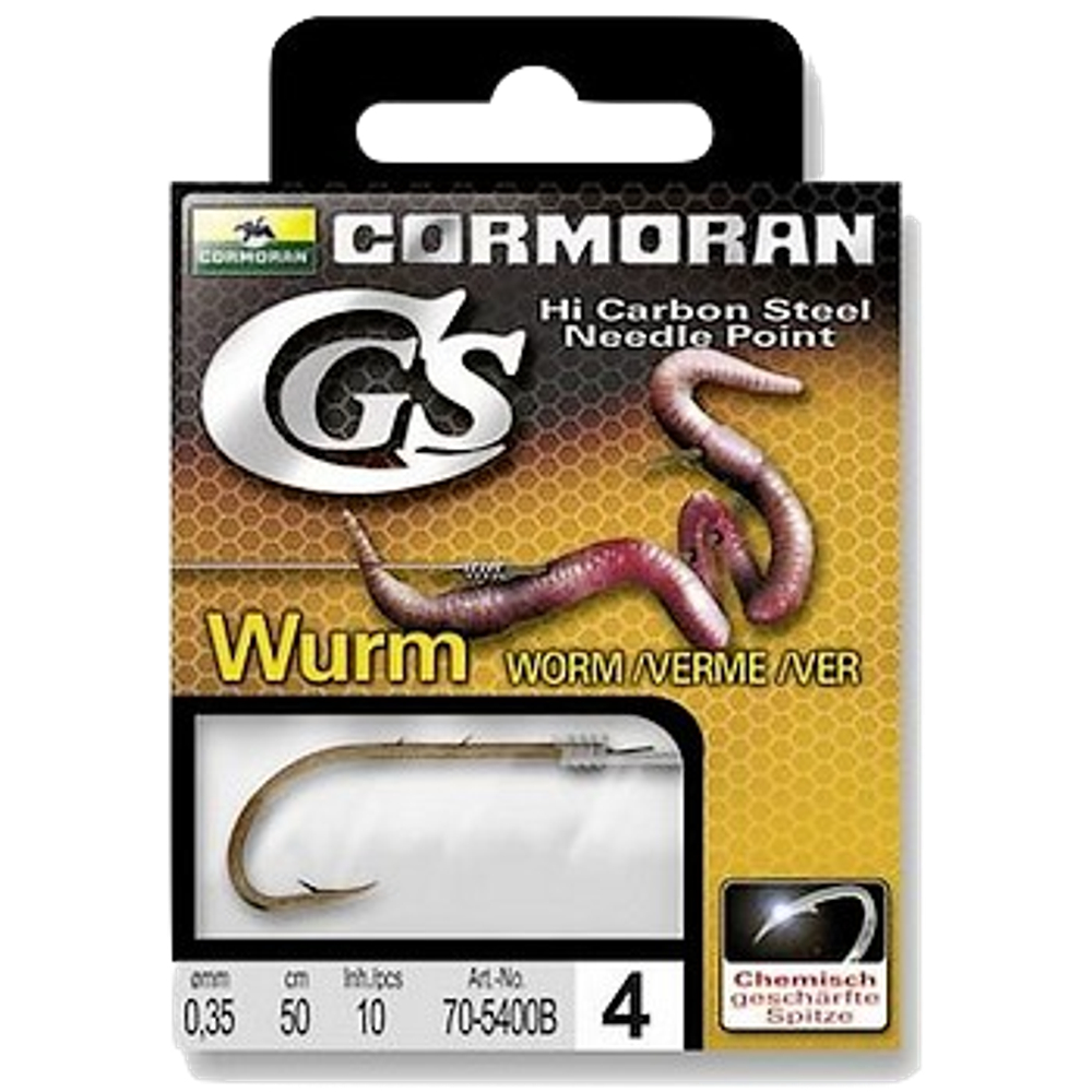 Крючок Cormoran с поводком GCS 70-5400B №1 10шт D=0.40 Поводок 50см