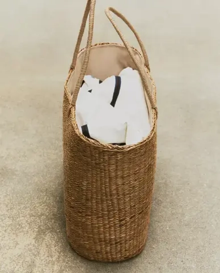 ZARA HOME БОЛЬШАЯ СУМКА-ТОУТ, НАТУРАЛЬНЫЙ