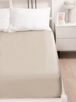 UTOPIA Простыня натяжная, сатин темно-бежевый