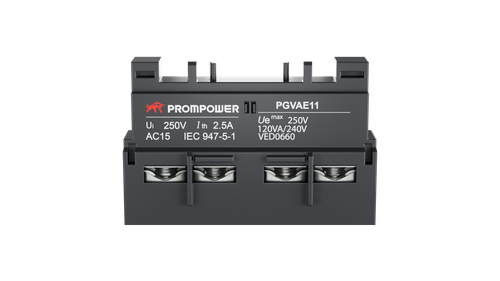 Блок всп. Контактов Prompower PGVAE11 серии Pulse, фронт. монтажа для серии PGV2ME, 1НО+1НЗ