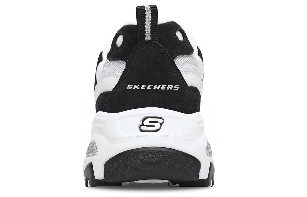 Skechers D'lites thick-soled casual low-cut daddy shoes women's black and white stitching color