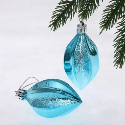 Ёлочные игрушки «Таинственное очарование» Капля 8 см (набор 2шт), голубой