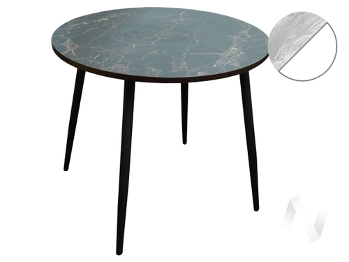 Стол Лайт Круг (опоры черный/пластик лавант; кромка белый)