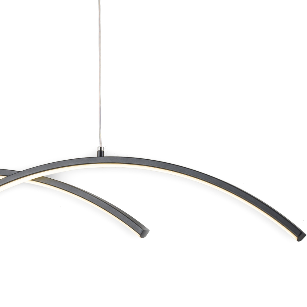 Подвесной светодиодный светильник 36Вт, 2880Лм, 3000-6000К, Ra>80, плавная регулировка мощности, изменение цветовой температуры, металл/силикон, чёрный