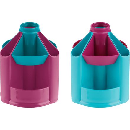 Подставка настольная вращающаяся Стамм Mini Desk, 10 отделений, бирюза-фиалка, ассорти, 1шт.