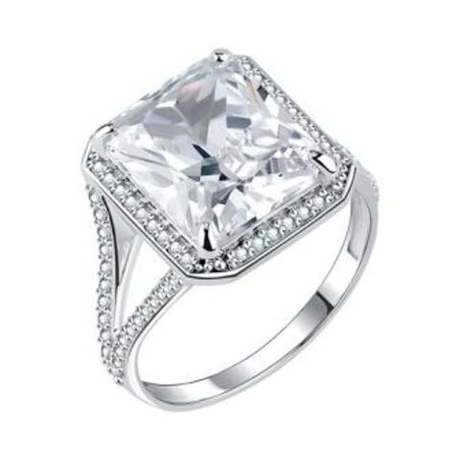 Кольцо из серебра с фианитами