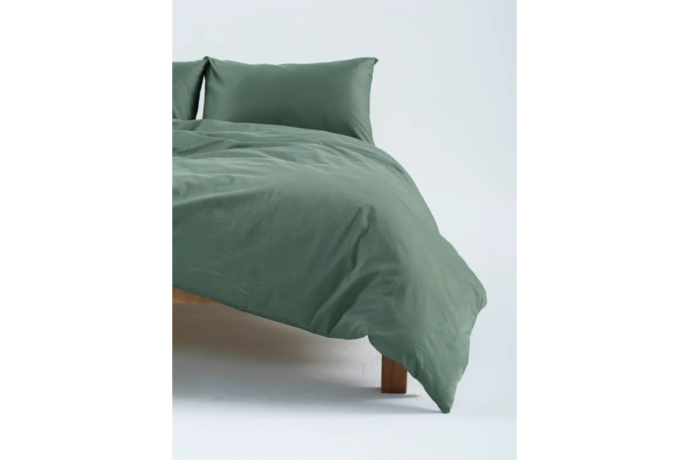 Постельное белье GoodNight Сатин Делюкс 2 сп. с евро (с нав. 50х70) олива