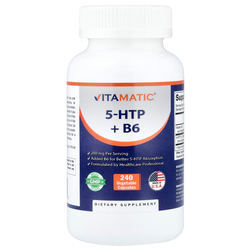 Vitamatic, 5-HTP и витамин B6, 240 растительных капсул