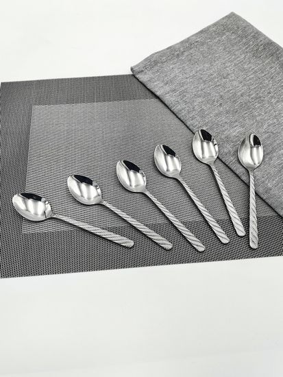 Набор чайных ложек 6 шт. из нержавеющей стали "Косичка"