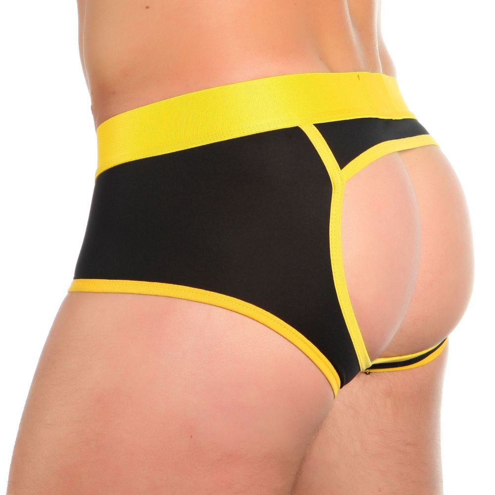 Трусы мужские джоки черные с желтой резинкой ADDICTED