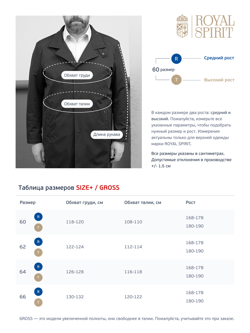 Ветровка классическая синего цвета размера SIZE+
