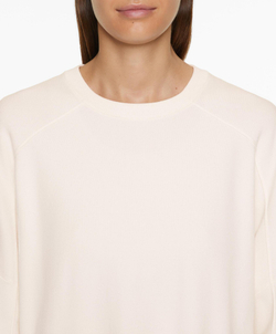 Oysho Длинный свитер из трикотажа, светлый экрю